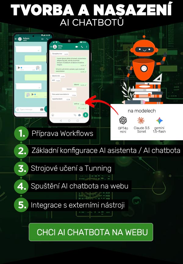 Průvodce nasazením AI chatbotů - 5 fází implementace s ukázkou mobilní komunikace a AI technologiemi