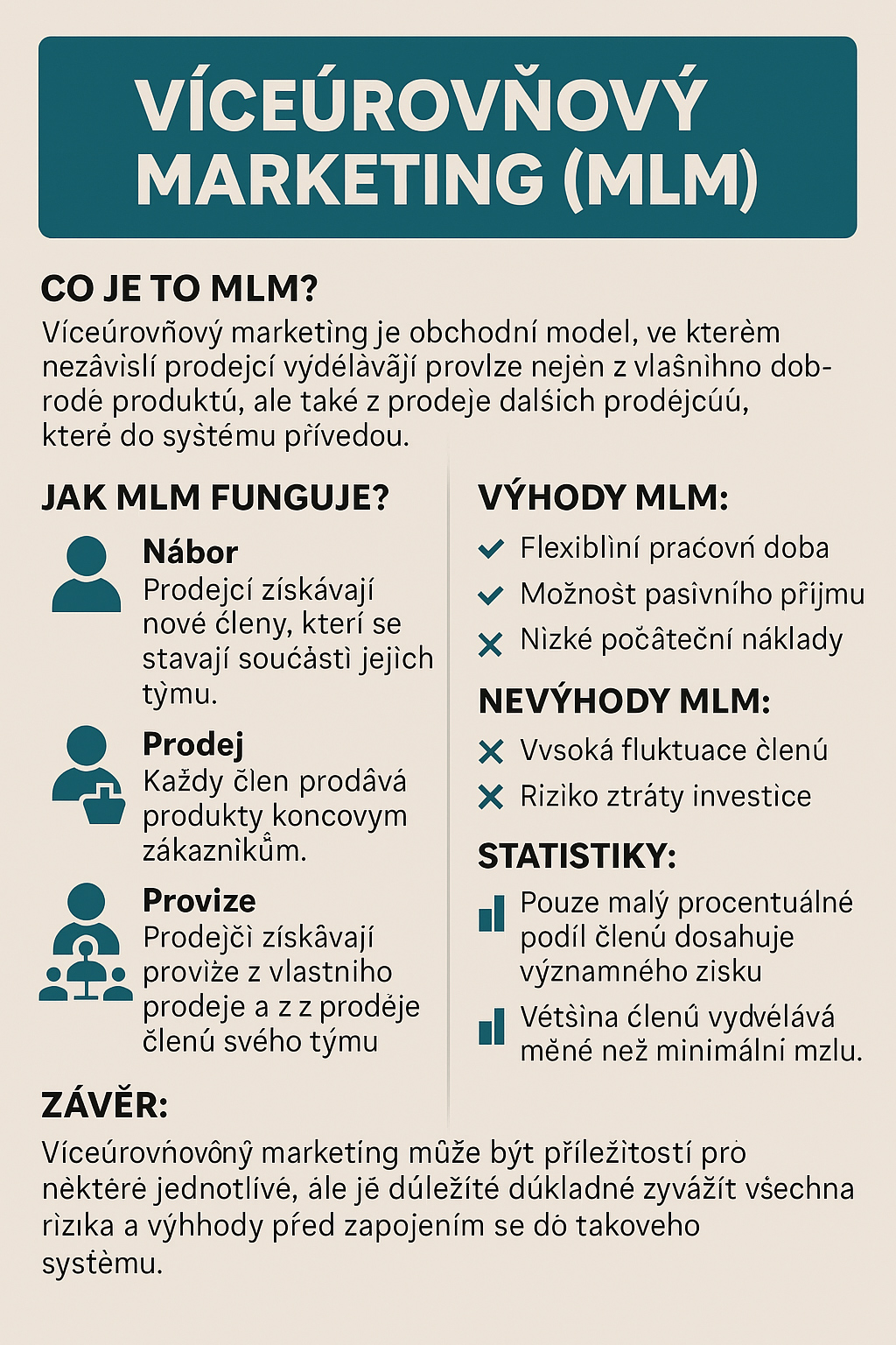 Infografika Víceúrovňový marketing